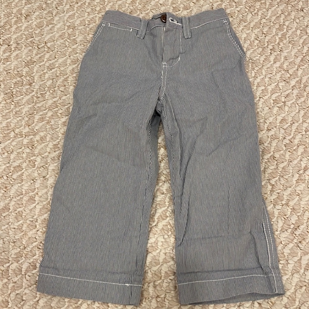 Polo Ralph Lauren Toddler Blue/Gray and White Striped Adjustable Trousers